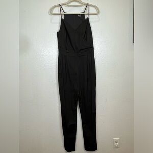 Steven Alan Black Linen Blend V-neck Cami Jumpsuit Size 4.